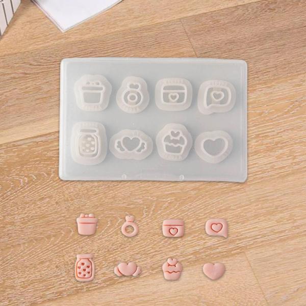 ミニチュアポリマークレイフォーム粘土ツール丈夫な再利用可能なギフトイヤリング作成キットアクセサリークラフトバレンタインデーヘアクリップ