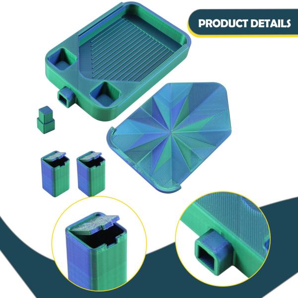 蓋付きダイヤモンドアートトレイ 多目的ビーズオーガナイザー クロスステッチワークショップ用 ブルー＆グリーン