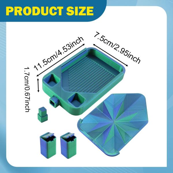 蓋付きダイヤモンドアートトレイ 多目的ビーズオーガナイザー クロスステッチワークショップ用 ブルー＆グリーン