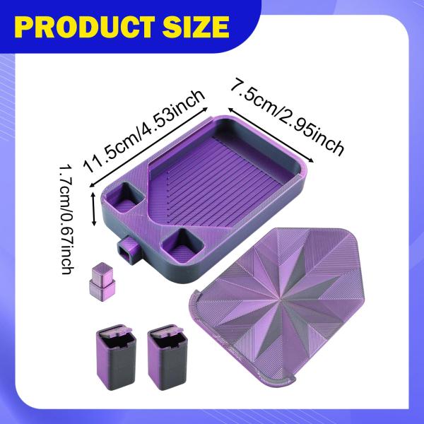 蓋付きダイヤモンドアートトレイ 多目的ビーズオーガナイザー クロスステッチワークショップ用 ブラック＆バイオレット