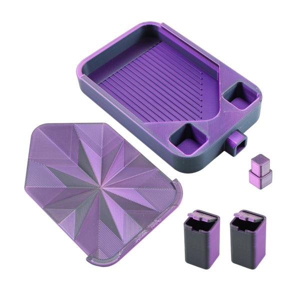 蓋付きダイヤモンドアートトレイ 多目的ビーズオーガナイザー クロスステッチワークショップ用 ブラック＆バイオレット