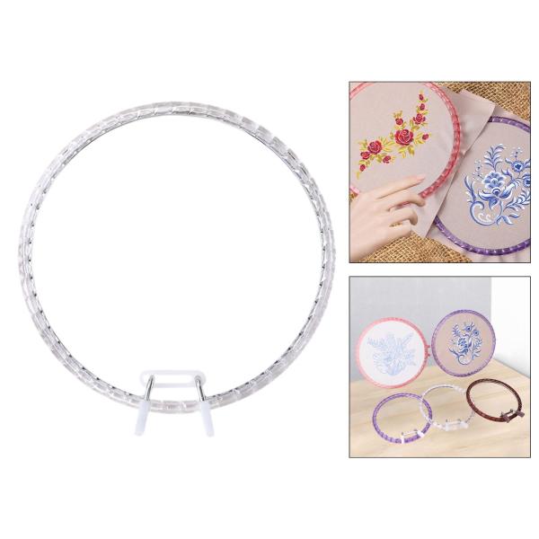 刺繍枠 21cm 円形ループ DIYプロジェクト パーティー装飾 裁縫用 透明