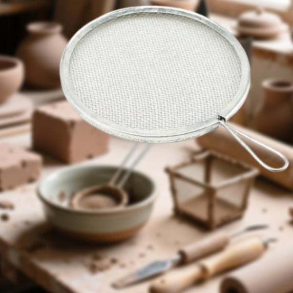 陶器用釉薬フィルターメッシュ軽量ポータブル陶芸ツール粘土陶器ラウンド用