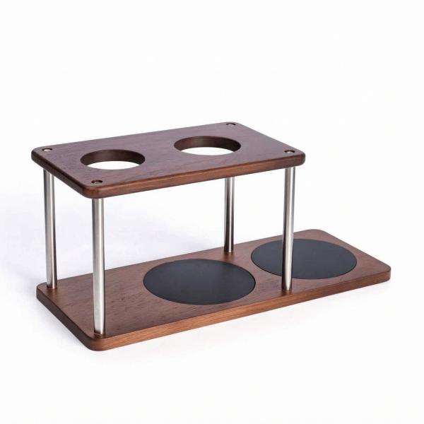 コーヒースタンド ドリップステーション 二層 木製 抽出器具 ドリッパー カラフェ 収納 耐熱保護 シリコンパッド 安定支持 省スペース 整理 清潔維持 自宅に適用