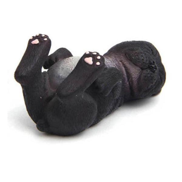 可愛い 寝姿 犬の置物 インテリア 卓上装飾 多種選択可 - 黒2