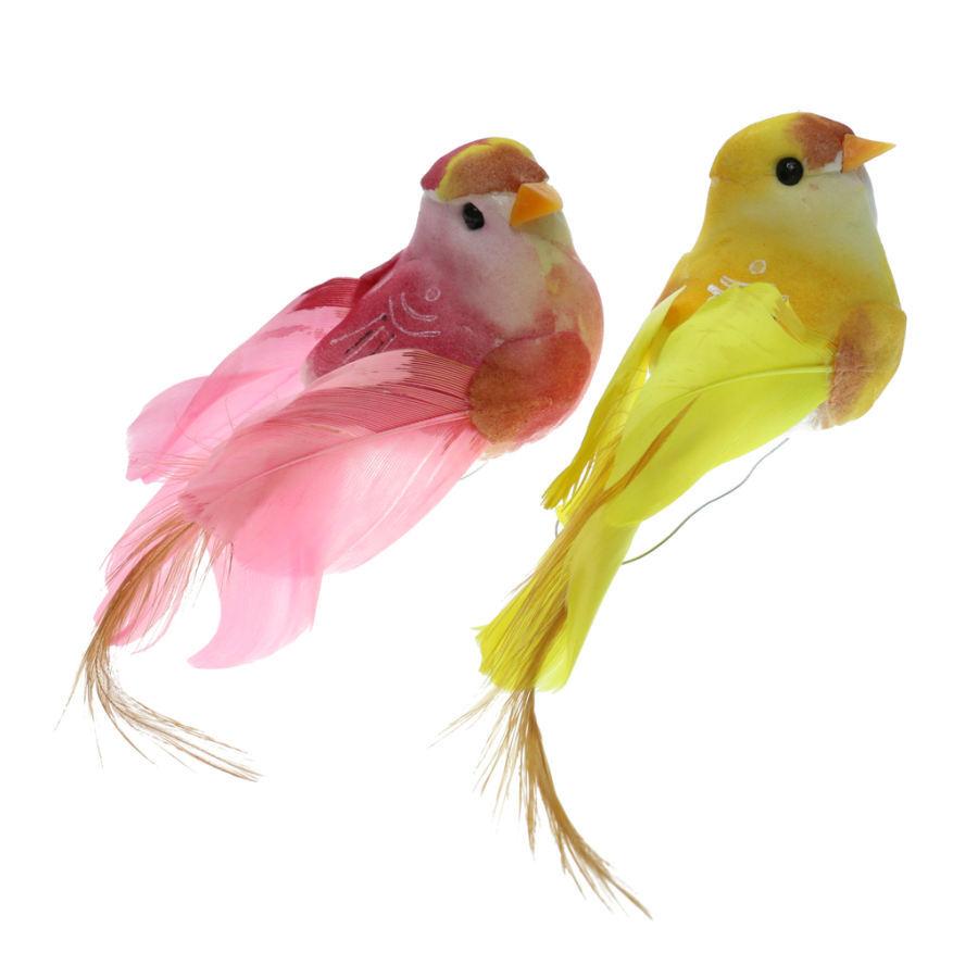 鳥の置物 2個入 生き生き 人工羽根 動物モデル 全2種 ランダムカラー|stk-shop|13