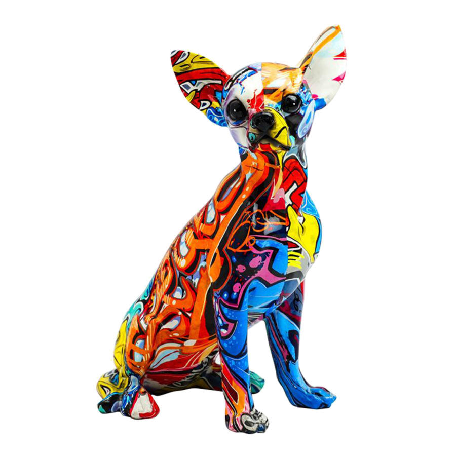 カラフルな犬の置物樹脂クラフト動物犬像彫刻家の装飾のため｜stk-shop｜02