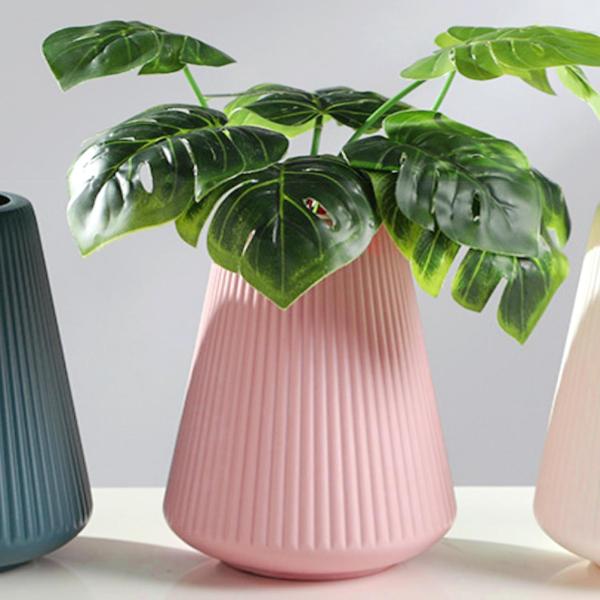 ピンクプラスチックフラワー花瓶装飾現代花の花瓶の装飾リビングルームセンターピースとイベント飾り