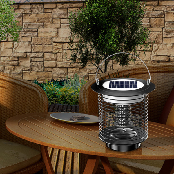 電撃殺虫器 蚊取り器 ソーラーパネル充電 捕虫器 光源吸引式捕虫器防水、雨の日は屋外でも大丈夫です｜stk-shop｜02