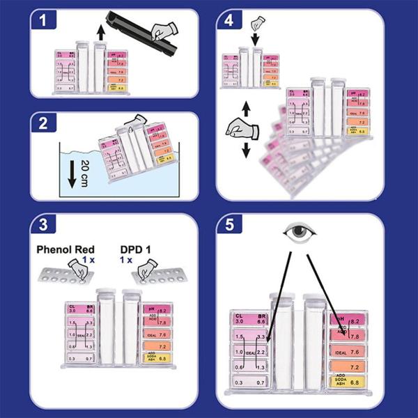 塩素/ PH用の白いケースが付いた2イン1水族館スイミングプールテスターセット