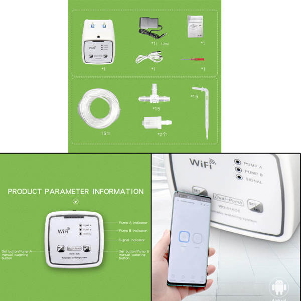 庭の自動点滴灌漑システム Wifi接続アプリ制御植物給水装置 庭のパティオ用の植物水ポンプタイマーツール 霧吹き 在庫一覧 15ポット Idealauto Ee