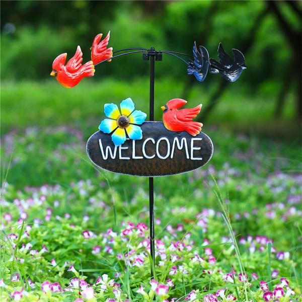 屋外の中庭の歩道の鳥のための新築祝いのギフト風スピナーへようこそ