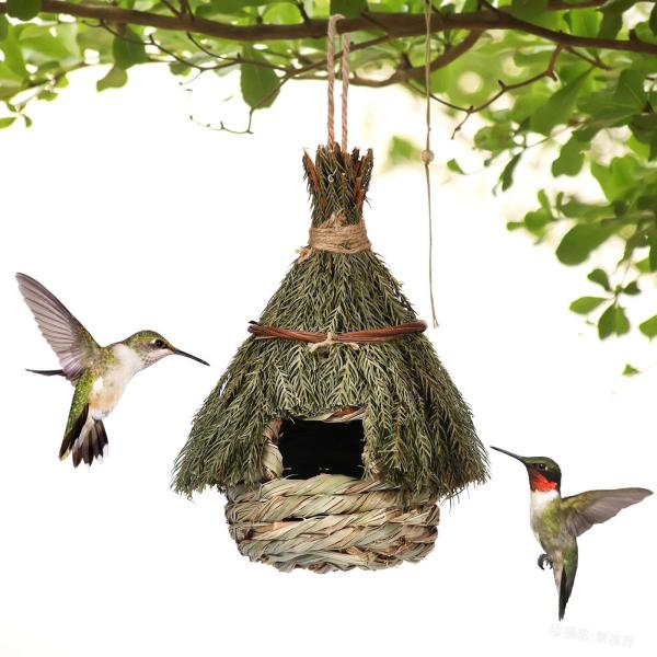 小鳥の巣 巣箱 野鳥観察 バードハウス 吊り下げ 庭 天然素材 ガーデニング