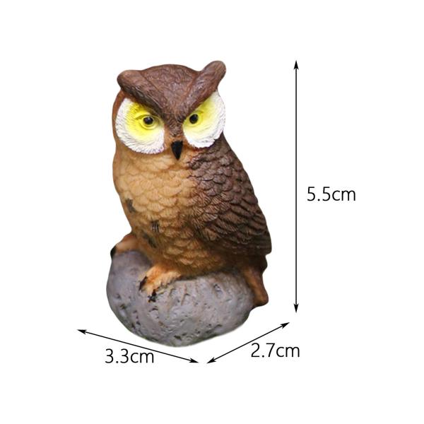 ミニフクロウ樹脂ミニチュア鳥盆栽工芸家の装飾マイクロ風景コーヒー