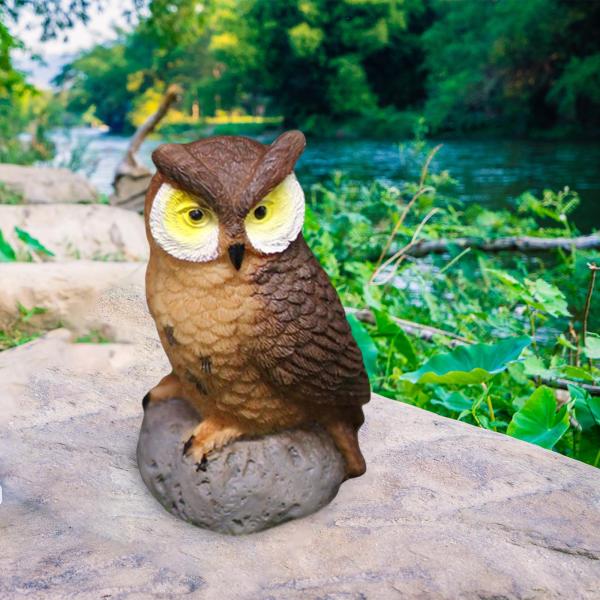 ミニフクロウ樹脂ミニチュア鳥盆栽工芸家の装飾マイクロ風景コーヒー