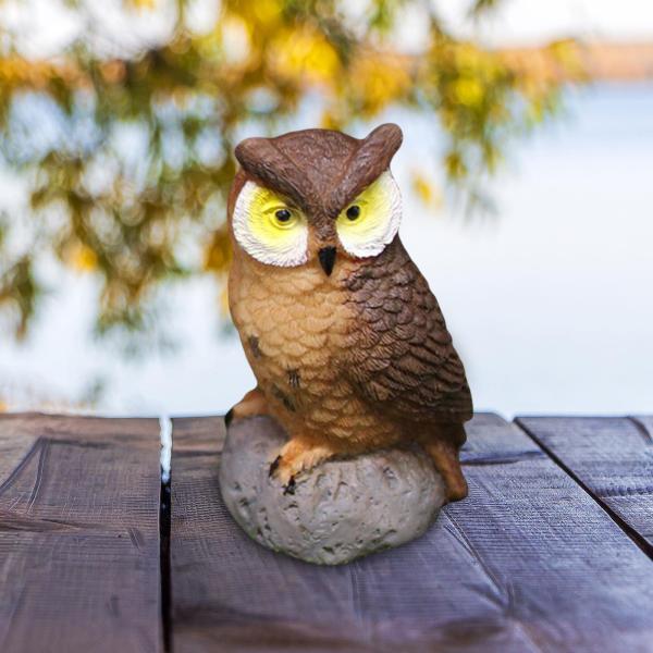 ミニフクロウ樹脂ミニチュア鳥盆栽工芸家の装飾マイクロ風景コーヒー