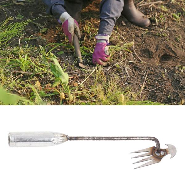 草抜き 除草機 手動除草機 鉄製 くわ 雑草抜き 片手鍬 草削鍬 菜園鍬 手動草抜き 4本鍬レーキ ガーデン 農機具 草抜き器具 除草工具 ガーデニング耕運機 30CM