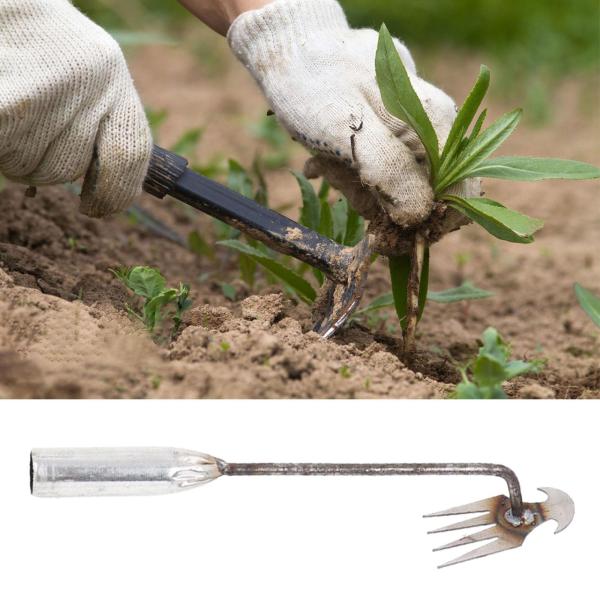 草抜き 除草機 手動除草機 鉄製 くわ 雑草抜き 片手鍬 草削鍬 菜園鍬 手動草抜き 4本鍬レーキ ガーデン 農機具 草抜き器具 除草工具 ガーデニング耕運機 30CM