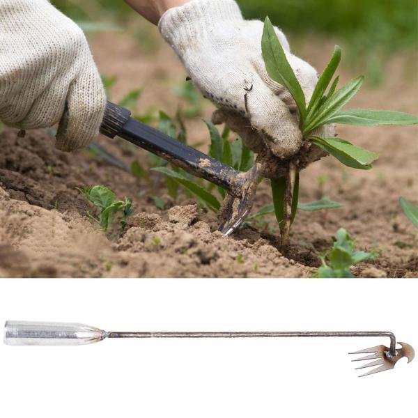 草抜き 除草機 手動除草機 鉄製 くわ 雑草抜き 片手鍬 草削鍬 手動草抜き 4本鍬レーキ ガーデン 農機具 草抜き器具 除草工具 ガーデニング耕運機 除草用鍬 50CM