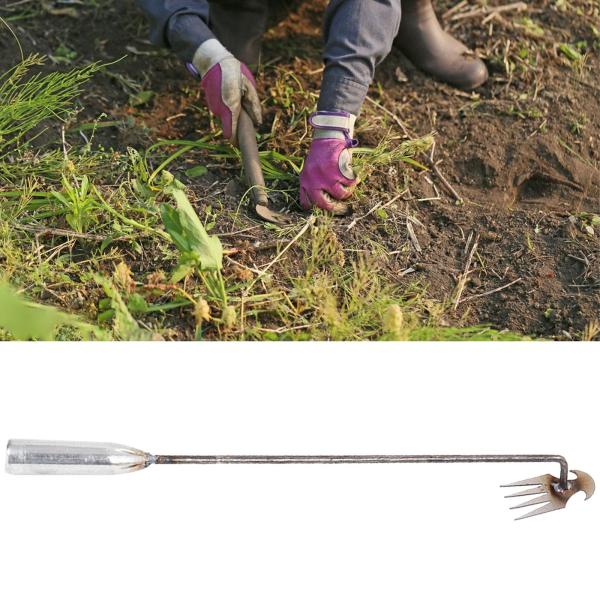 草抜き 除草機 手動除草機 鉄製 くわ 雑草抜き 片手鍬 草削鍬 手動草抜き 4本鍬レーキ ガーデン 農機具 草抜き器具 除草工具 ガーデニング耕運機 除草用鍬 50CM