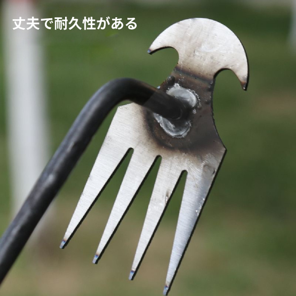 草抜き 除草機 手動除草機 鉄製 くわ 雑草抜き 片手鍬 草削鍬 手動草抜き 4本鍬レーキ ガーデン 農機具 草抜き器具 除草工具 ガーデニング耕運機 除草用鍬 50CM