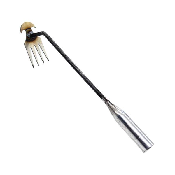 園芸用除草工具草取り工具四歯鉄柄 27cm 草取り 道具 根こそぎ 草取り器 便利 草抜き くわ 芝生 庭 雑草抜き 道具 雑草取り器具 片手鍬 菜園鍬 草削鍬 園芸用