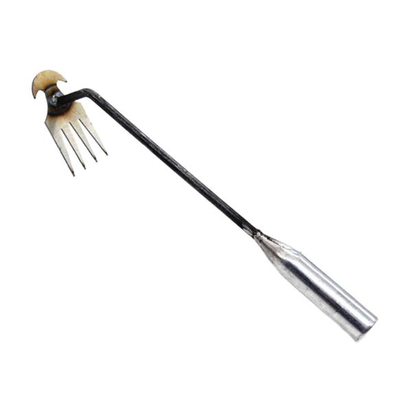 園芸用除草工具草取り工具四歯鉄柄 27cm 草取り 道具 根こそぎ 草取り器 便利 草抜き くわ 芝生 庭 雑草抜き 道具 雑草取り器具 片手鍬 菜園鍬 草削鍬 園芸用