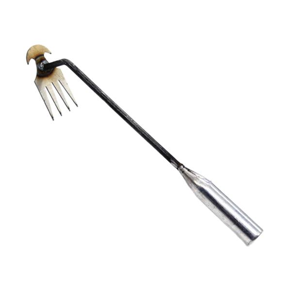 園芸用除草工具草取り工具四歯鉄柄 27cm 草取り 道具 根こそぎ 草取り器 便利 草抜き くわ 芝生 庭 雑草抜き 道具 雑草取り器具 片手鍬 菜園鍬 草削鍬 園芸用