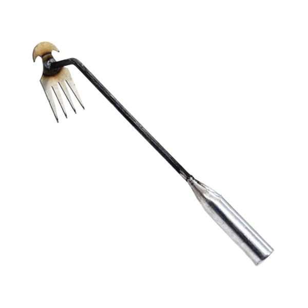 園芸用除草工具草取り工具四歯鉄柄 27cm 草取り 道具 根こそぎ 草取り器 便利 草抜き くわ 芝生 庭 雑草抜き 道具 雑草取り器具 片手鍬 菜園鍬 草削鍬 園芸用