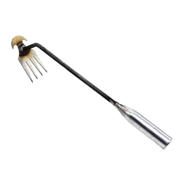園芸用除草工具草取り工具四歯鉄柄 27cm 草取り 道具 根こそぎ 草取り器 便利 草抜き くわ 芝生 庭 雑草抜き 道具 雑草取り器具 片手鍬 菜園鍬 草削鍬 園芸用