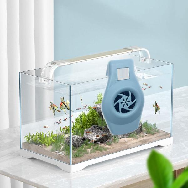 水族館チラーファン静音 2 可変速度 USB ケーブル水槽冷却ファン ブルー