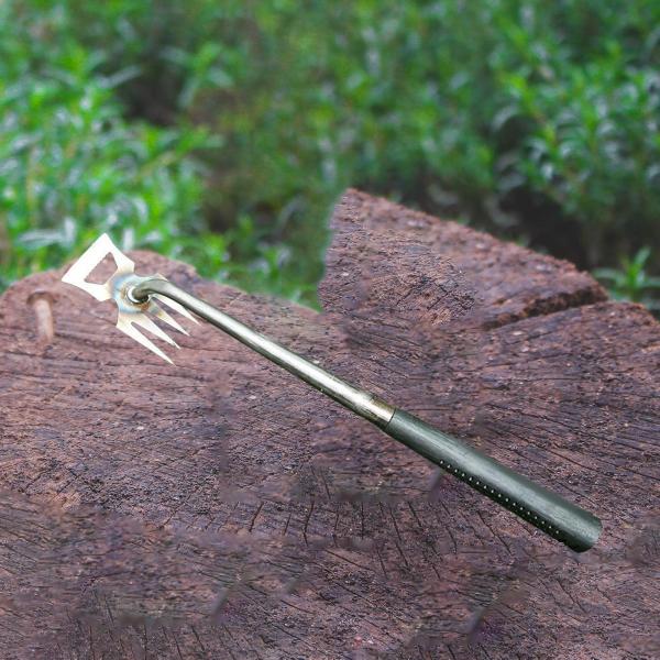 雑草抜き 5歯 ポータブル高炭素鋼 手除草除去プーラー 耐久性 除草掘りツール 園芸用 鋭い爪 ゴムハンドル
