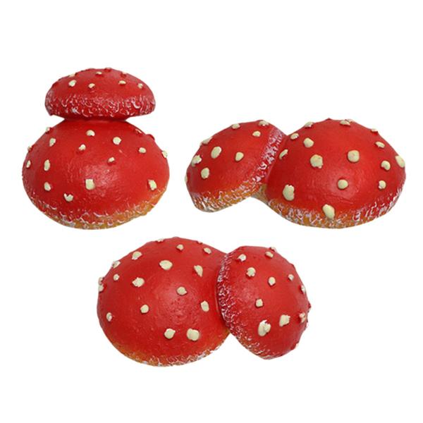 3x ガーデンキノコペンダント模擬赤いキノコ樹脂工芸品中庭の庭の風景装飾マイクロ風景ペンダント