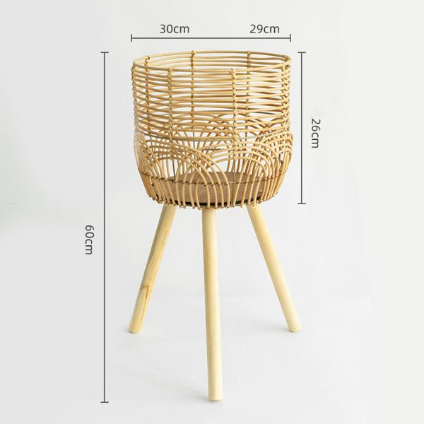 植物バスケット スタンド付き 装飾植木鉢 オフィス 寝室 リビングルーム用 L