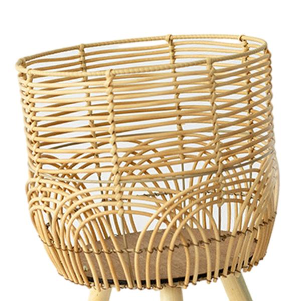 植物バスケット スタンド付き 装飾植木鉢 オフィス 寝室 リビングルーム用 L