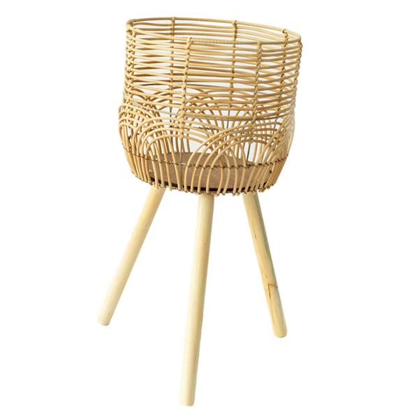 植物バスケット スタンド付き 装飾植木鉢 オフィス 寝室 リビングルーム用 L