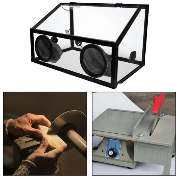 ダストケージ、研削テーブルポリッシャーバフダストカバー、高性能、密閉型アクリルダストボックスカバー、研削盤用