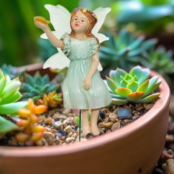 ミニチュア妖精置物ミニチュア妖精ガーデンアクセサリー屋外装飾蝶妖精像妖精ガーデンアクセサリー