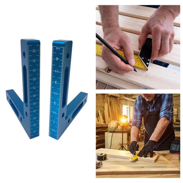 2 個 90 度位置決め正方形ボックス大工 DIY 直角固定クリップ ブルー