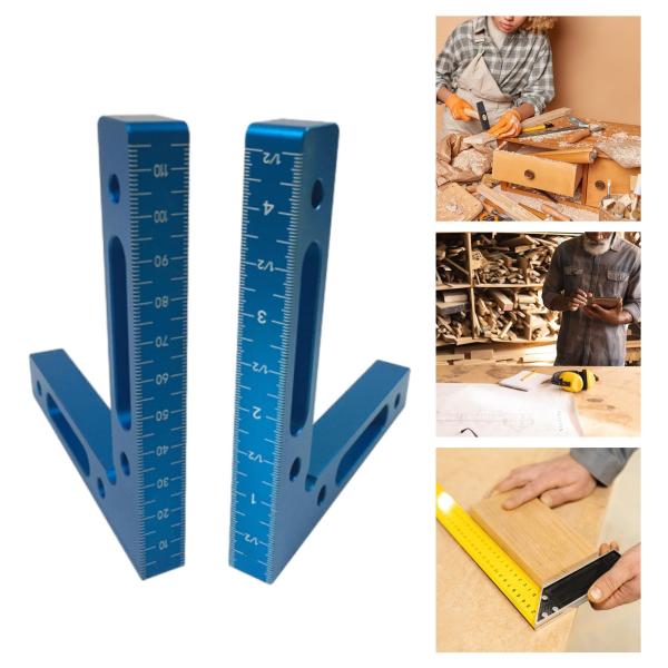 2 個 90 度位置決め正方形ボックス大工 DIY 直角固定クリップ ブルー