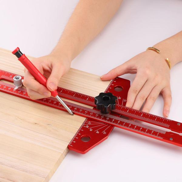 T 定規 マルチアングル定規 調整可能な描画定規 木工測定ツール 大工仕事用 多目的