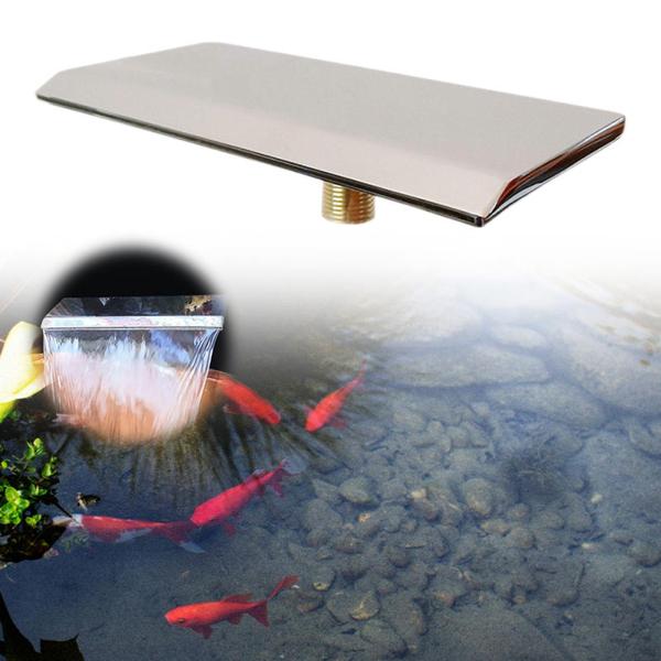 滝浴槽用注ぎ口 1/2インチ 外ねじ プール用排水口 防錆 長方形 304 ステンレススチール スイミングプール用