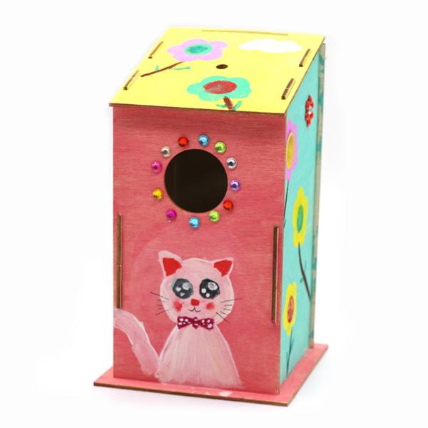 DIY 木製鳥の巣 巣箱 手作り鳥の巣箱 ロビンハチドリ用 17cmx17.5cmx10cm