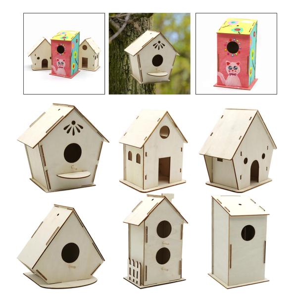DIY 木製鳥の巣 巣箱 手作り鳥の巣箱 ロビンハチドリ用 17cmx17.5cmx10cm
