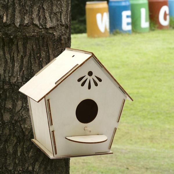 DIY 木製鳥の巣 巣箱 手作り鳥の巣箱 ロビンハチドリ用 17cmx17.5cmx10cm