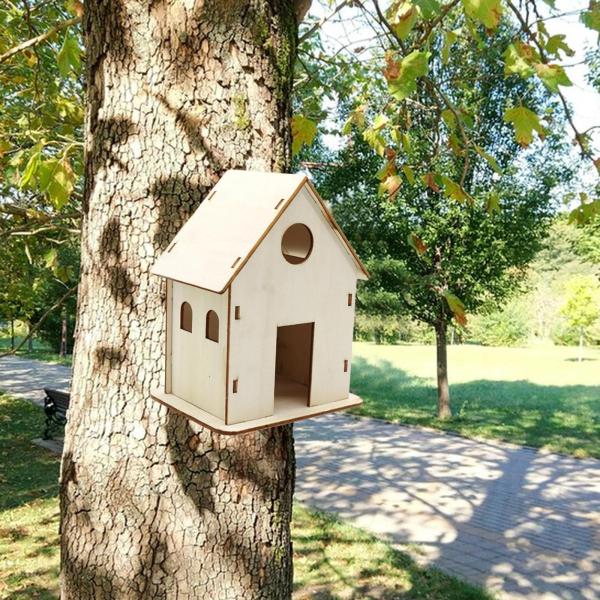 DIY 木製鳥の巣 巣箱 手作り鳥の巣箱 ロビンハチドリ用 15cmx12cmx10cm