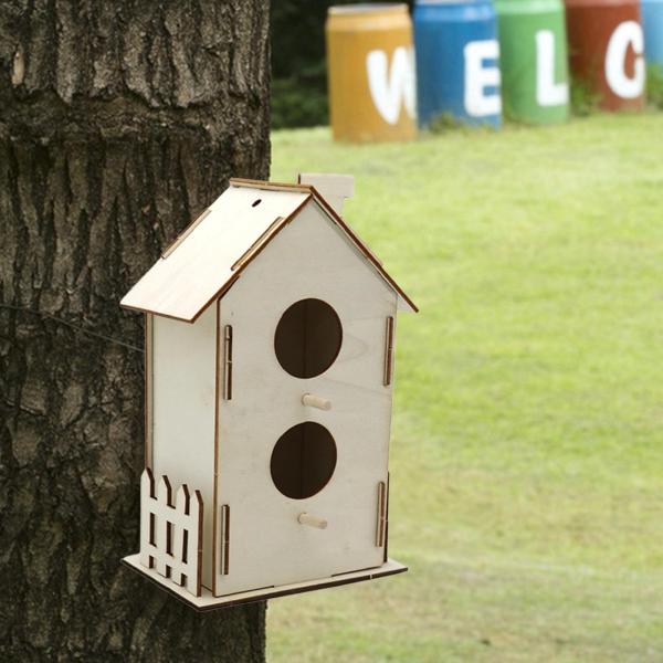 DIY 木製鳥の巣 巣箱 組み立て不要 鳥かご飾り 工芸品 鳥かご