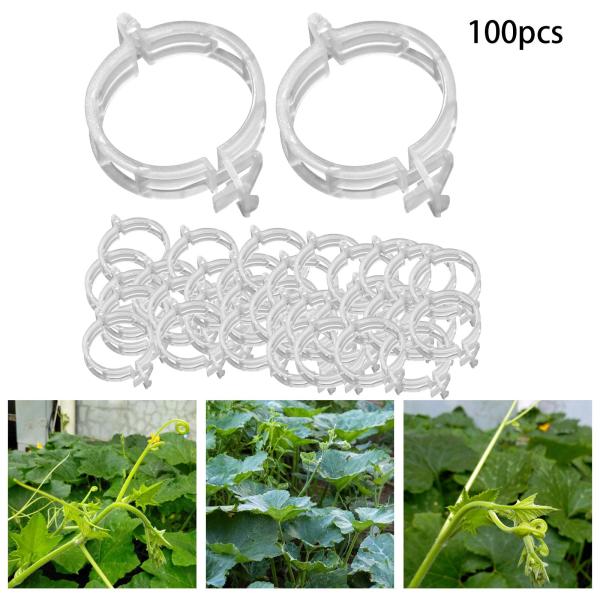 トマトクリップ 再利用可能 登山用トレリスクリップ ナスの花 トマトのつる用 100個
