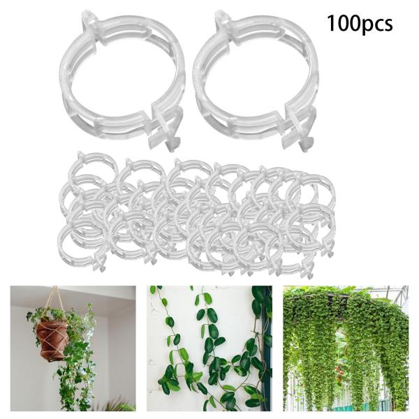 トマトクリップ 再利用可能 登山用トレリスクリップ ナスの花 トマトのつる用 100個