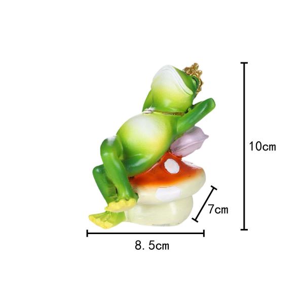 レジャー カエル キノコの上に座る 置物 芝生 飾り プール パティオ 装飾用 7x10x10cm